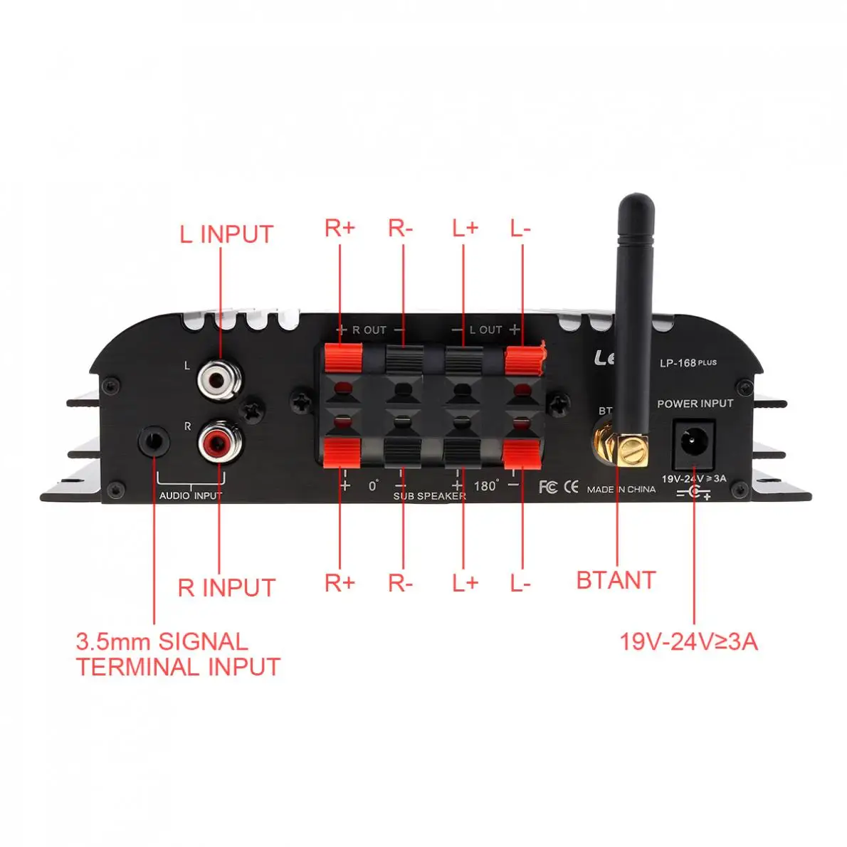 LP-168S Hi-Fi стерео USB Bluetooth автомобильный усилитель звука Поддержка EDR Bluetooth 2,1 канала с пультом дистанционного управления Управление& Мощность адаптер