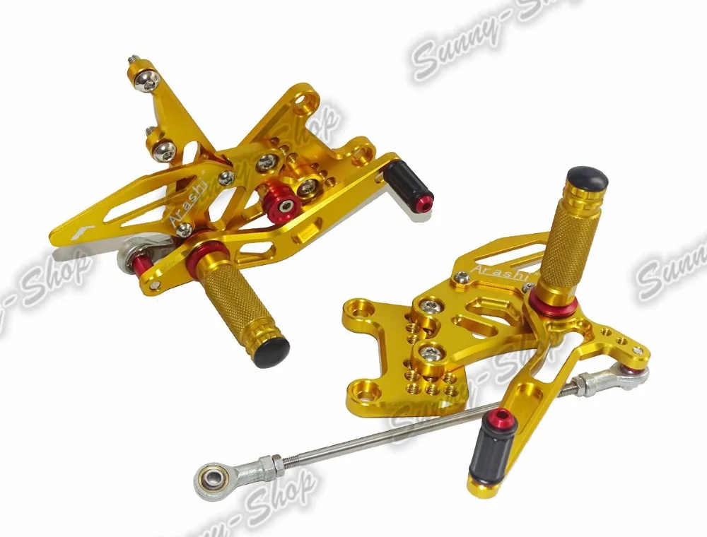 

Motorcycle CNC Adjustable Rider Rear Sets Rearset Footrest Foot Rest Pegs Gold For TRIUMPH Speed Triple 1050 2005 2006 2007-2010