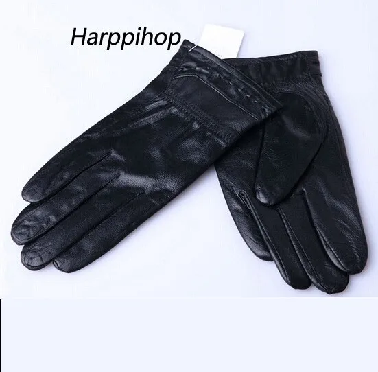 Модные ветрозащитные уличные пояса из натуральной кожи водительские перчатки для мужчин ручной работы мужской зимний Кнопка ворсистый