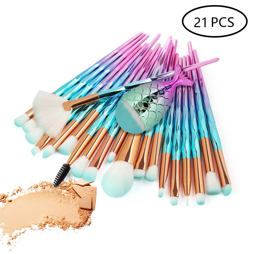 

21Pcs Beauty Makeup Brushes Set Creative Diamond Cosmetic Foundation Powder Blush Eye Shadow Lip Blend Make Up Brush Kit