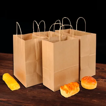 

10pcs Kraft Paper Bag with Handle Wedding Party Bag Fashionable Cloth Shoes Gift Paper Bags 3size Multifunction