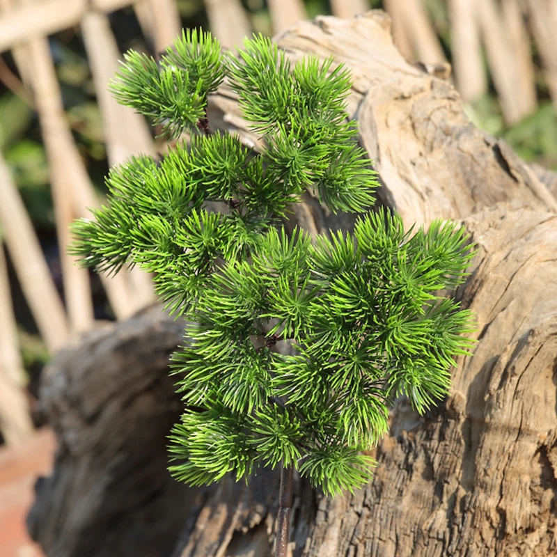 Ветви сосны Искусственные пластиковые Pinaster кипарисы осенние рождественские украшения зелень Цветочная композиция листья венок лист