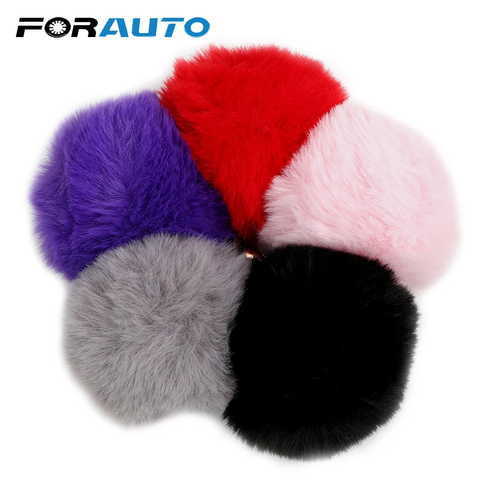 FORAUTO Plush ball keychain Key Rings Auto Decorations Pendant Interior Accessories 8cm Rabbit Fur Car Styling Ornaments |