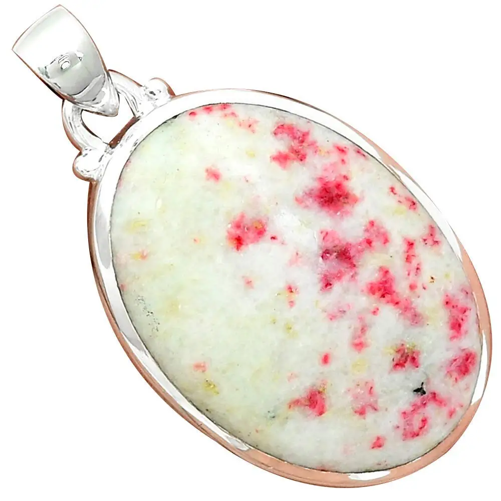 

Nature Cinnabar Pendant 925 Sterling Silver Jewelry, 43 mm, MHBAP5120