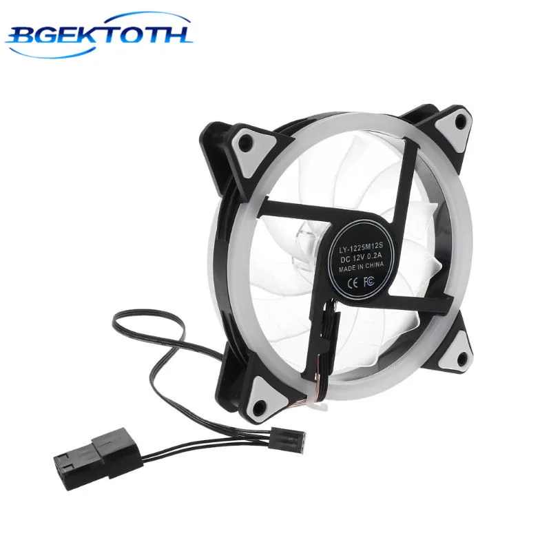 

12025 DC 12V 0.2A Streamer Cooling Fan Silent Fan with Colorful Light for Home Room Office Supplies dropshipping