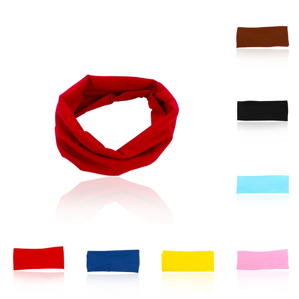 

New Headband Yoga Basketball Gym Sport Stretch Head Hair Band Sweat Solid Color Tie-dyed Cotton Breathable Headband Universal