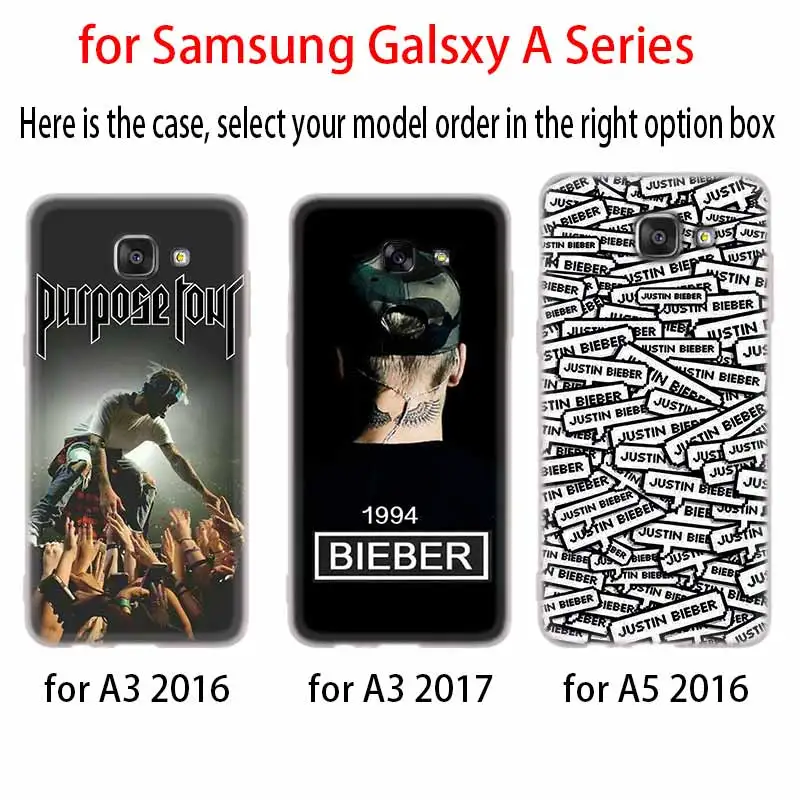 Cover Silicone case For Samsung Galaxy A6 A8 A9 A7 A5 A3 Plus 2018 2017 2016 2015 A6S Star Justin Bieber