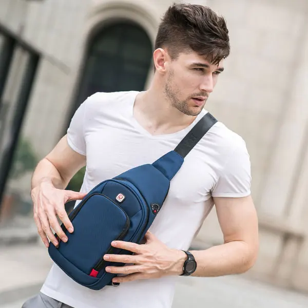 

Crossbody bag for Men Messenger Chest Pack Casual Waterproof Nylon Single Shoulder Strap 2019 New Fashion