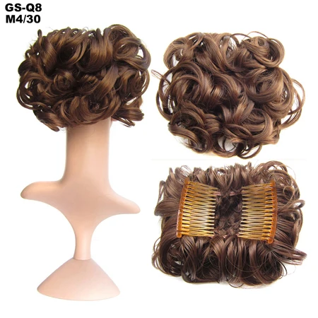 TOPREETY жаропрочных синтетических волос большой гребень клип в вьющиеся волосы штук Chignon Updo Обложка парики Bun наращивание волос Q8 - Цвет: M4-30