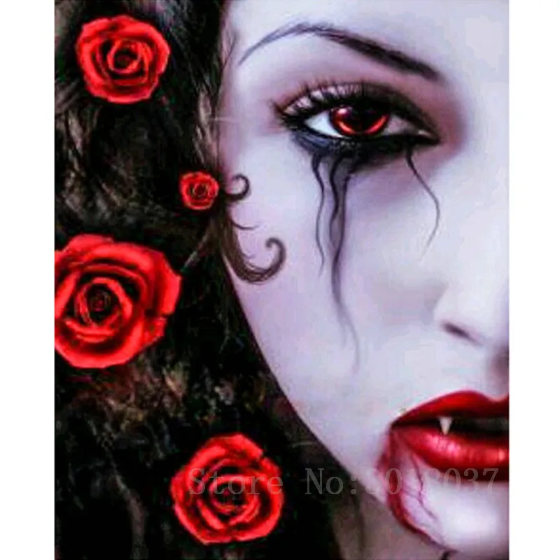 

Diamant Diy 5D Diamond Painting Cross Stitch Vampire Zombie Needlework 3D Diamond Embroidery Full Diamond Decorative Sticker Kit