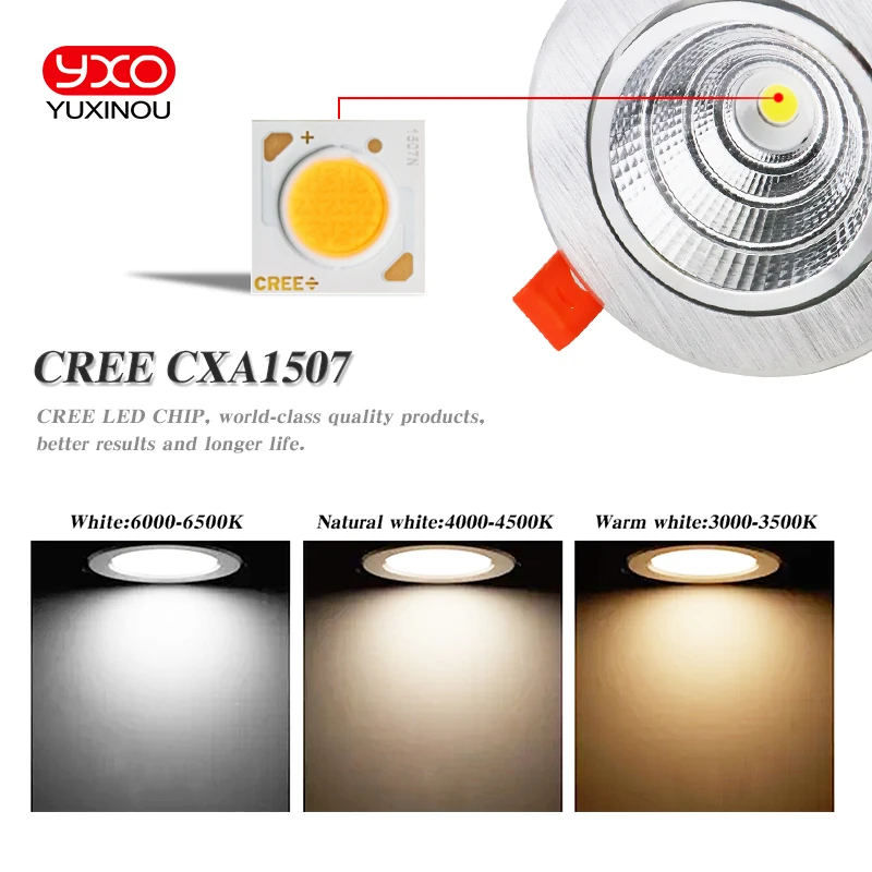 1 шт. супер яркий Встраиваемый CRI&gt93 CREE COB светодиодный светильник 7 Вт 9 12 15