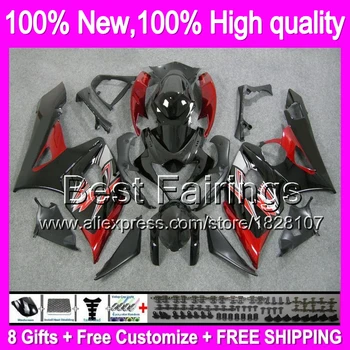 

Red black Fairing For SUZUKI GSXR1000 05 06 GSX R1000 Dark red 88B21 GSX-R1000 05-06 K5 GSXR-1000 GSXR 1000 2005 2006 +Decal