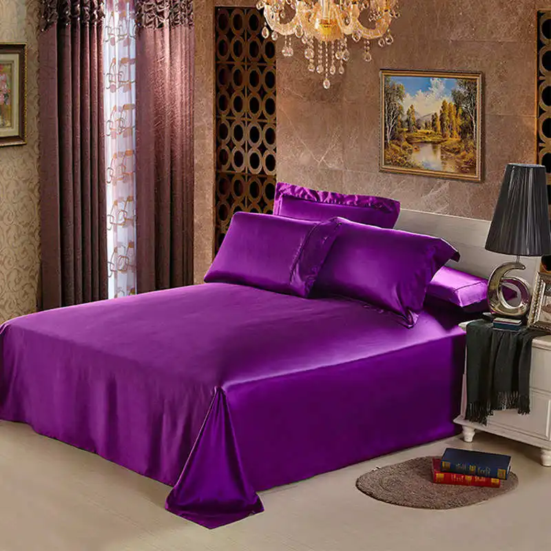 - Silk Flat Sheet 1pc 100 Mulberry Silk 19mm Seamless Solid Color Comfortable Customizable Size ls030019002