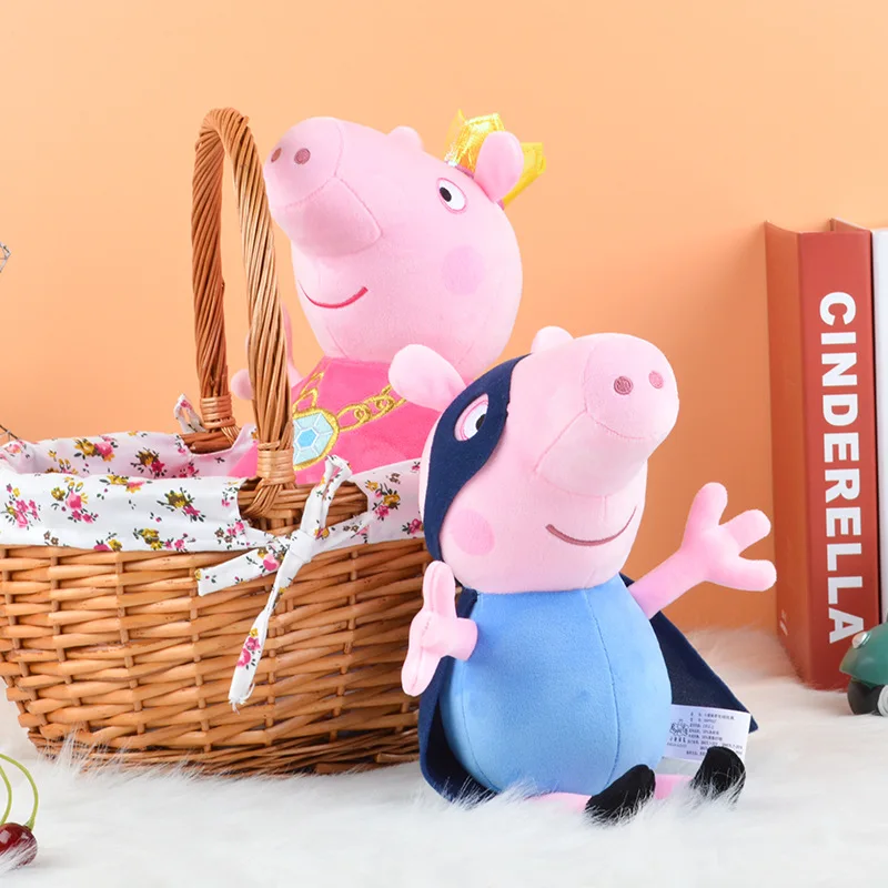 30 см Подлинная Peppa Свинья преображение герой Джордж Принцесса Пеппа Кукла Плюшевые игрушки животных плюшевые игрушки ребенка для девочек и мальчиков подарки на день рождения