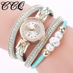 Для женщин кварцевые часы кожаный ремешок длинный браслет, бусы часы новое поступление Винтаж Для женщин часы CCQ марка Relogio Feminino