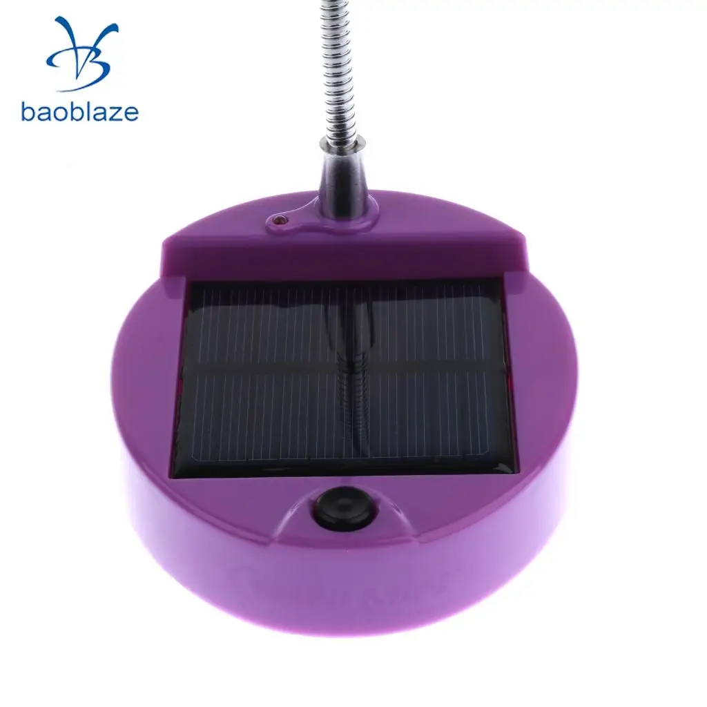 2 Pieces Flexible Gooseneck Style 8 LED Table Lamp Solar / USB Charger Purple