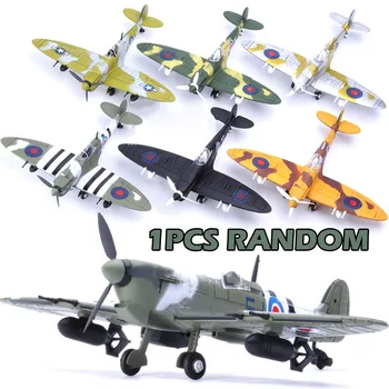 

1Pcs Random 22*18CM Assemble Fighter Model Toys Building Tool Sets Aircraft Diecast 1/48 Scale War-II Spitfire Gift for Boy