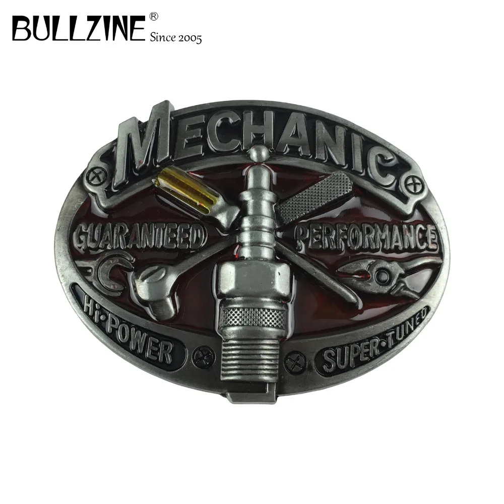 

Bullzine wholesale mechanic tool cowboy jeans gift belt buckle FP-03643-1 high quality for 4cm width belt
