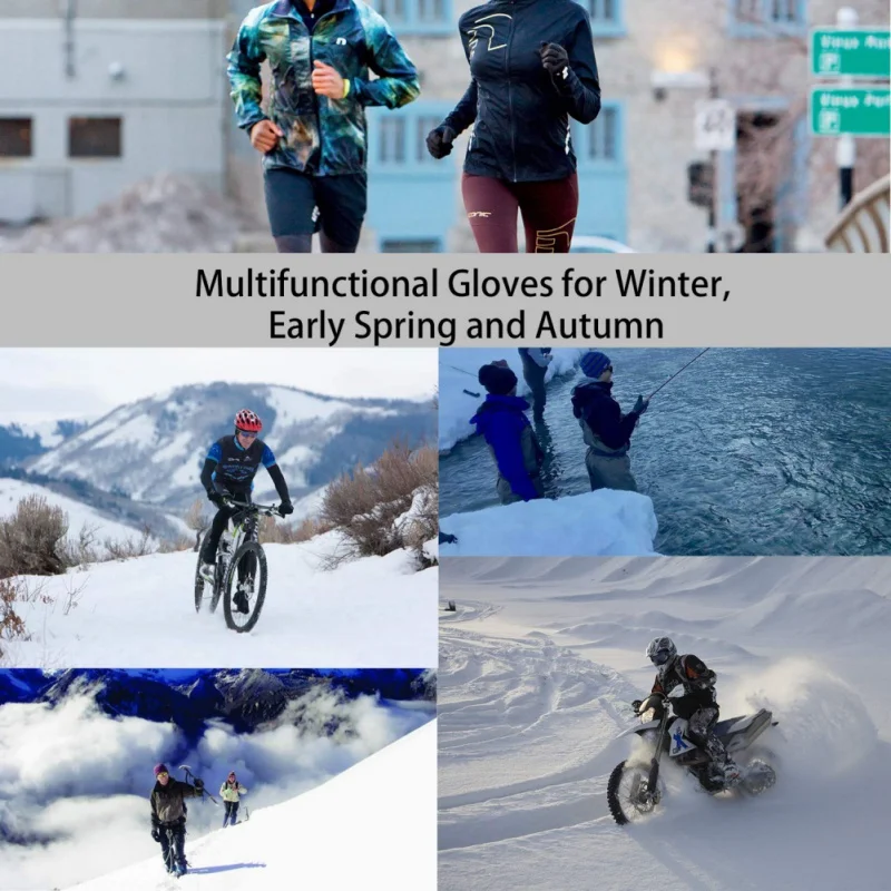 Универсальные перчатки с сенсорным экраном, зимние теплые противоскользящие перчатки, перчатки для езды на велосипеде, перчатки для бега, тонкие перчатки с флисовой подкладкой