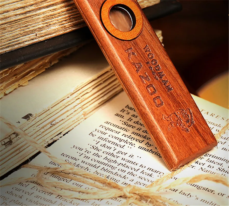 Retro Wooden Kazoo Orff Instruments Ukulele Guitar Partner Music Lovers Wood Harmonica (1)