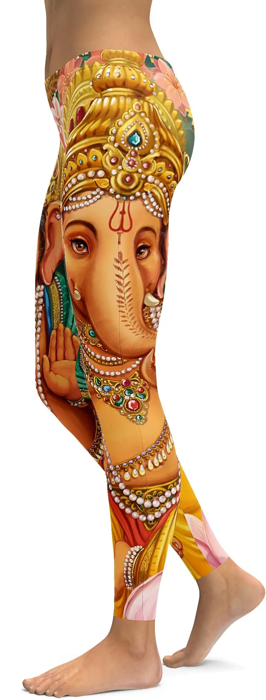 Indian elephant GANESHA yellow LEGGINGS
