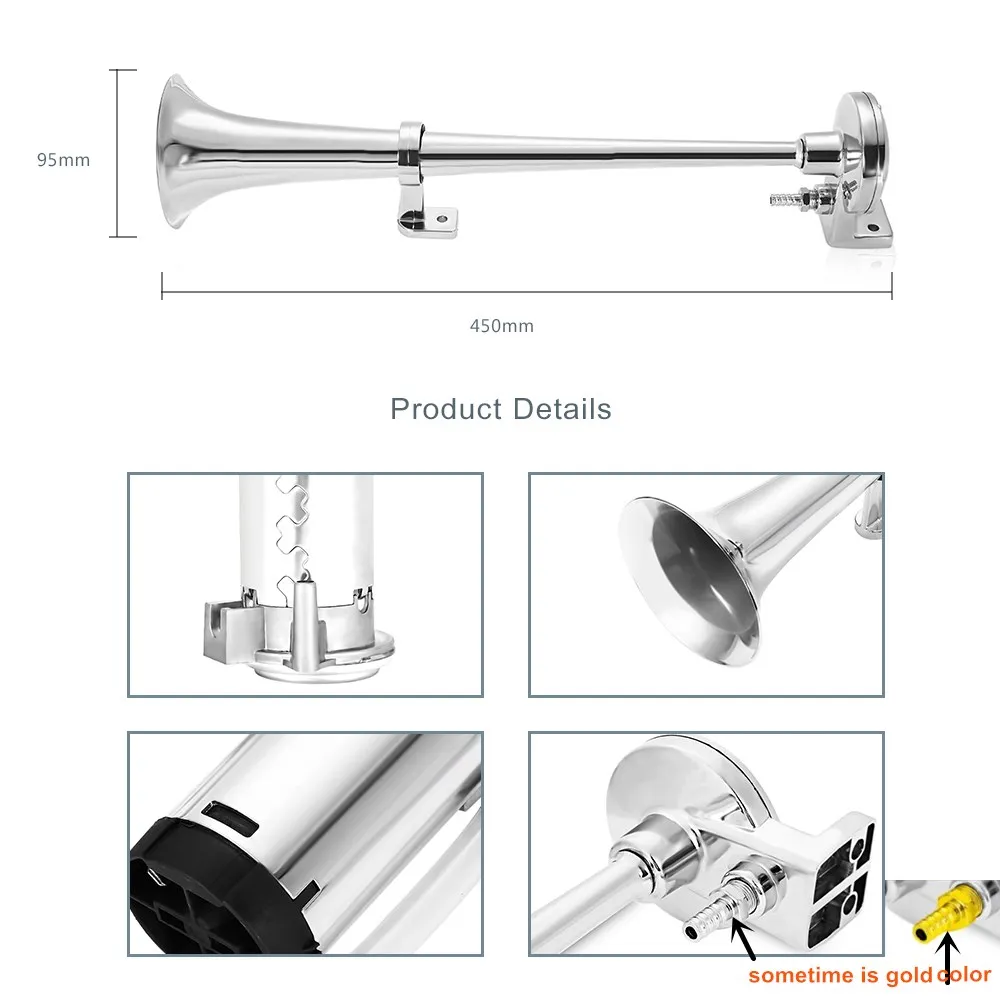 12v 150db Kit de altavoz de bocina de coche s/úper ruidoso Compresor de bocina de aire Coche Barco Cami/ón Cami/ón Universal Bocina de aire de trompeta /única
