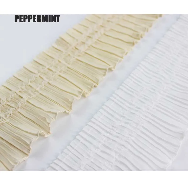 

1yard Elastic Chiffon Lace 9cm Pleated soft Fabric Trimming Mesh Folds Trim Sewing accessory for garment