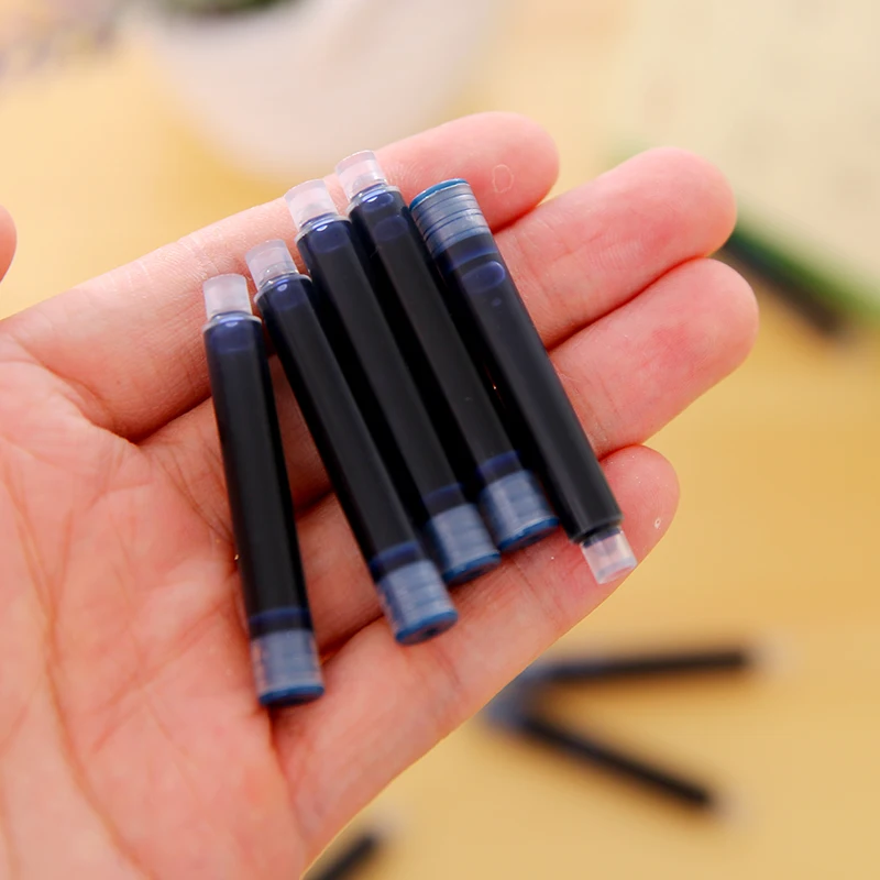 Коробка упаковка 10 шт синяя перьевая ручка чернила заправка конвертера насос 3,4 мм картриджи ручка заправка