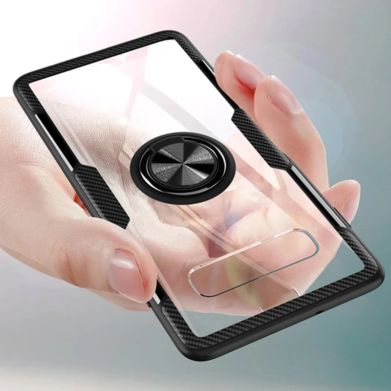 

Shockproof Transparent Case For Samsung Galaxy S20 Ultra S10 S9 Plus A71 A51 S10E Note 10 9 Note10 Phone Stand Ring Holder Cover