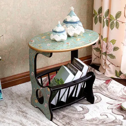 American Style Countryside Side Cabinet Sofa Side table Small Coffee Table Painted Simple European Pastoral Sofa Side Table