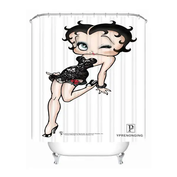 Пользовательские Betty Boop мультфильм Мода водонепроницаемый Душ Шторы для дома ванной s крючки полиэстер ткань мульти Sizes180509-03 - Цвет: Shower Curtain