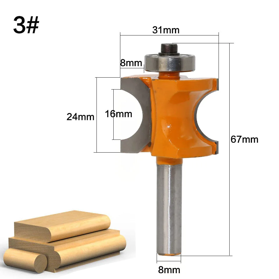 1 шт. Bullnose маршрутизатор Набор бит C3 твердосплавным наконечником 8 мм "хвостовик деревообрабатывающий резак