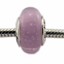 DIY подходит Pandora Charms браслеты Aurora's Signature color Murano стеклянные бусины 925 пробы-серебро-ювелирные изделия
