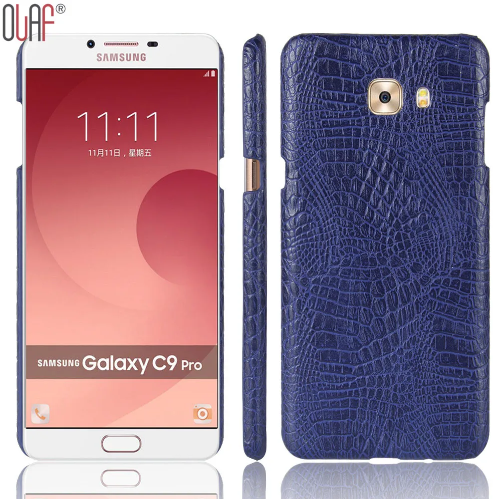 For Samsung Galaxy C9 Pro C9000 6.0 pouce Phone Bags Cover Case Luxury Fashion Genuine Leather Anti-knock Screen Protector Capa |