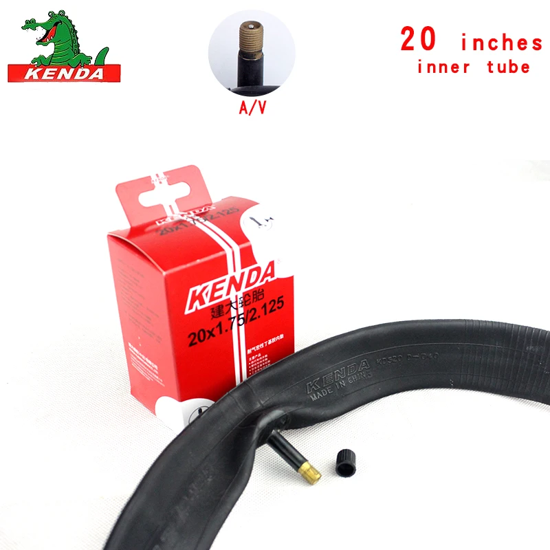 Kenda-Foldable Bicycle Inner Tube, MTB Parts, BMX Cycling Tires, 20 in, 20 in, 1.0, 1.5, 1.75, 2.125 A, V, F, V