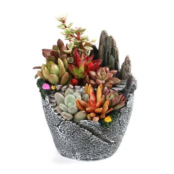 

WINOMO Creative Tiny Micro Landscape Hill Flower Garden Pot Holder Artificial Succulent Plants Pot Hanging Garden Design