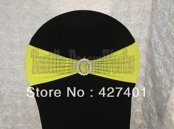 

Olive Green Spandex Bands / Lycra Band With Oval Buck For Wedding & Banque