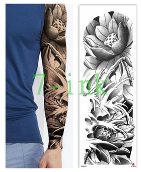

Waterproof Tattoos Sticker Full Arm lotus Lotus seed tattoo Water Transfer flash tatoo fake tattoo for men women