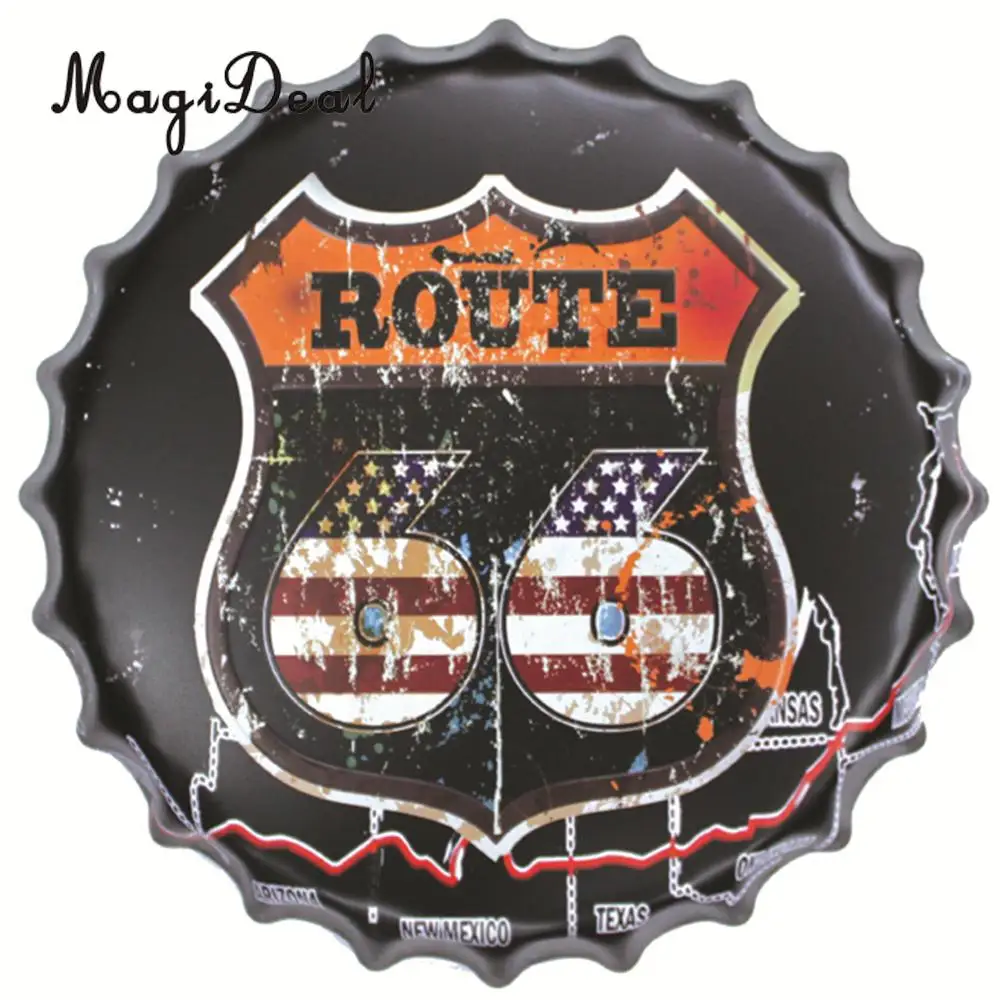 

MagiDeal Vintage Metal Tin Sign Plaque Antique Wall Art Poster Cafe Bar Pub Wall Stickers Fashionable Bottle Cap Design #32