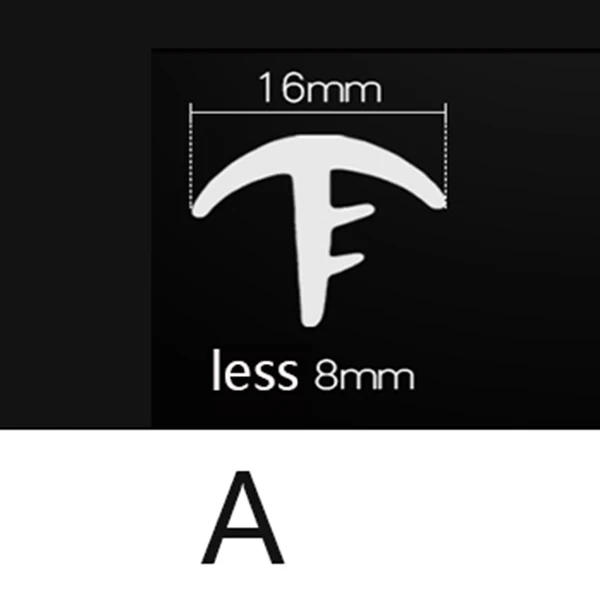 T Тип 1,6 м автомобильный звукоизоляционный уплотнитель для пыли, анти-шум, уплотнение кузова, панель лобового стекла, край автомобиля, центральная консоль, силиконовое уплотнение - Цвет: Less than 8MM