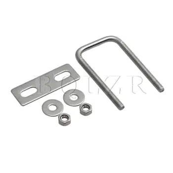 

BQLZR Silver 6mm Square U Bolts With Back Plates U-Bolt For Fixing The Tube Pipe