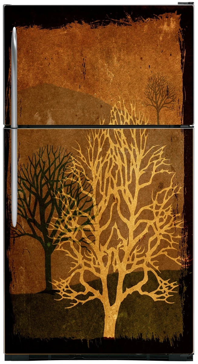 

3D Painting Trees Wholesale Art SelfAdhesive Refrigerator Sticker Fridge Door Cover Wallpaper 60x150cm 60x180cm 100x180cm