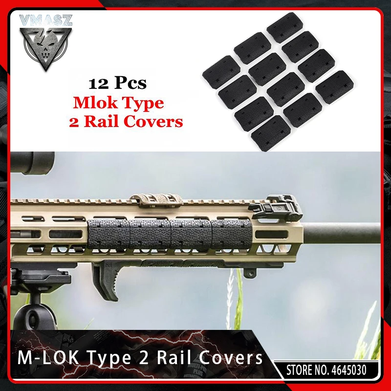 Goedkoop VMASZ 12PCS Tactische Mlok Type 2 Rail Covers eMag Pul Type voor M lok SLOT Systeem Rail Panel voor Outdoor Jacht Wargame Mount