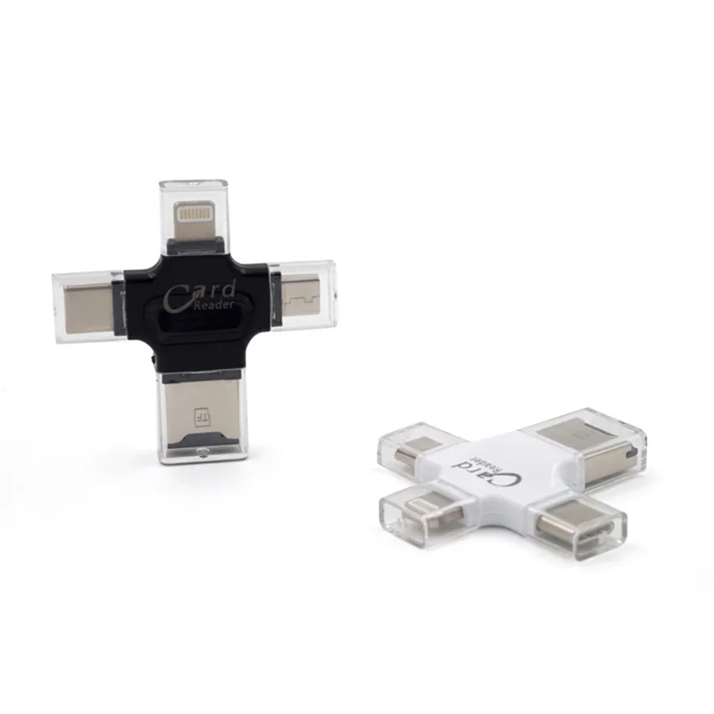 4в1 стильный Micro USB Type C OTG TF кардридер для IOS iPhone Android Samsung|Картридеры| |