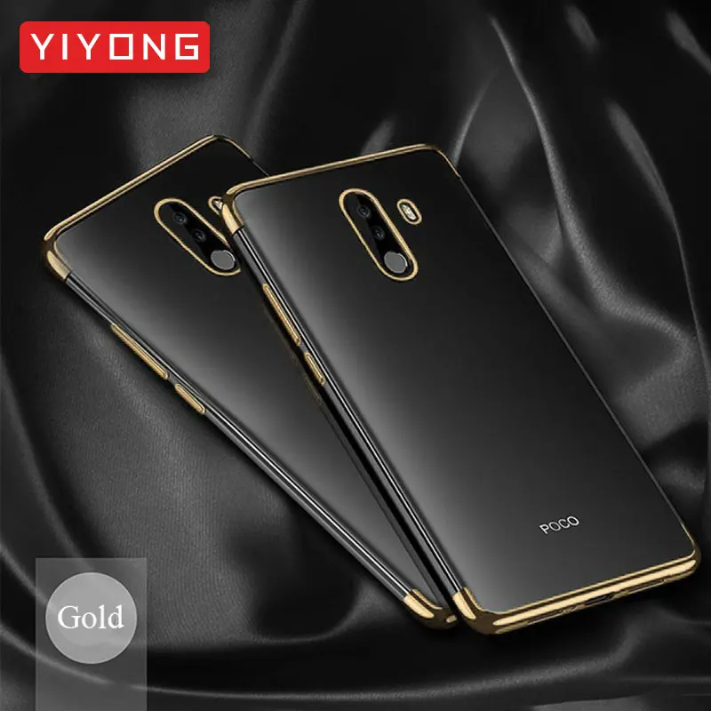 PocoPhone F1 чехол Clear YIYONG Роскошный тонкий чехол из ТПУ на заднюю панель Xiaomi PocoPhone F1 силиконовый мягкий чехол для Xiomi Redmi Poco F1 чехол - Цвет: Gold