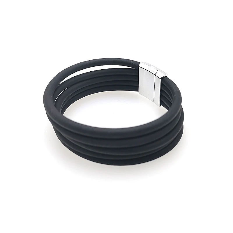

YD&YDBZ 2019 New Bracelet For Women Fashion Rubber Bracelets Handmade Leather Jewelry Birthday Gift Black Punk Bracelets Jewelry