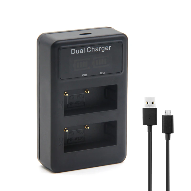 

NP-W126 USB LCD Dual Charger NP W126 NPW126 Battery Charger for Fujifilm Fuji X-Pro1 XPro1 X-T1 XT1, HS30EXR HS33EXR X PRO1