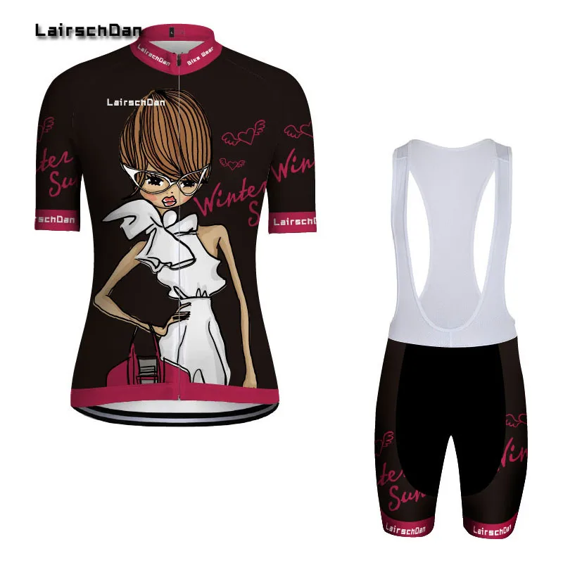 

LairschDan Coloful MTB Bike Jersey shorts sets Ropa Ciclismo Jersey Women Cycling Clothing Girl bicycle Top Bottom Padded Female