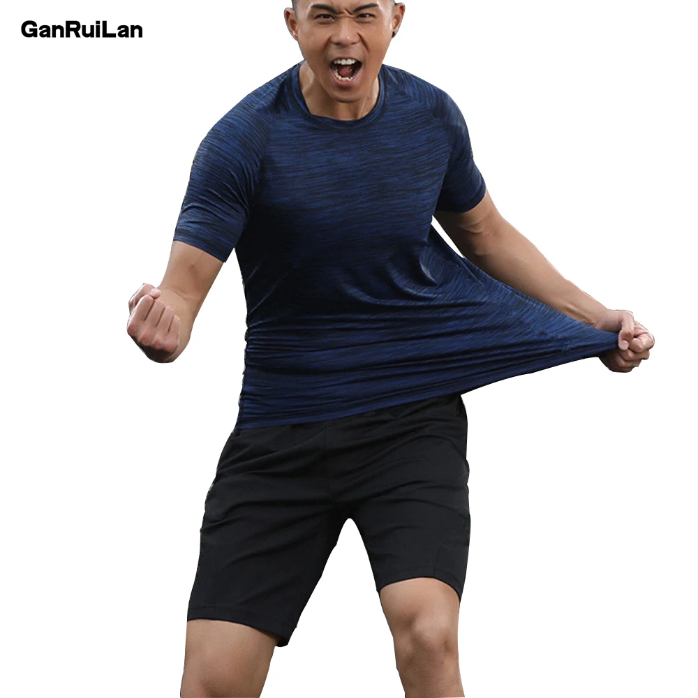 

Casual Men's Sets T Shirts+shorts men Brand clothing Two piece suit tracksuit Fashion T shirts Gyms Workout Fitness Sets B0434