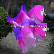 Новое поступление настоящий шелк веер вуаль для Bellydance высококачественные танцевальные шелковые вееры 180 см длина Многоцветный смешанный